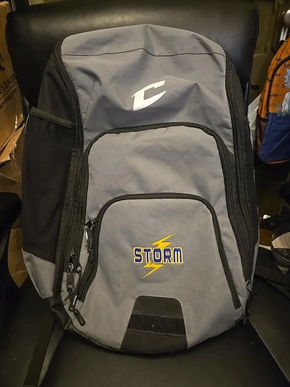 CHAMPRO Storm Baseball Softball Equipment Backpack Bat Bag Gray Black